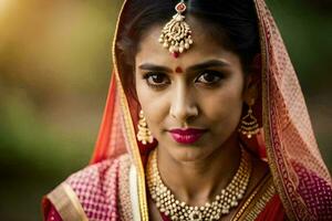 an indian woman in traditional attire. AI-Generated photo