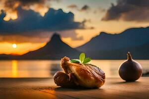 food, the sunset, food, food hd wallpaper. AI-Generated photo