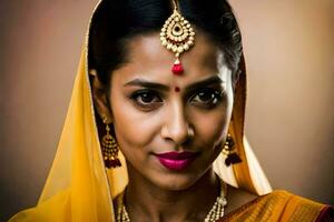 an indian woman in traditional attire. AI-Generated photo