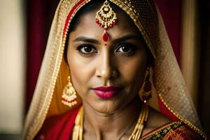 a beautiful indian woman in traditional attire. AI-Generated photo