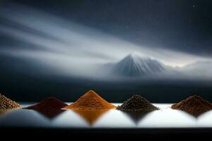 a collection of spices on a table. AI-Generated photo