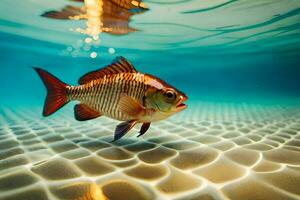 un pescado nadando en el océano. generado por ai foto