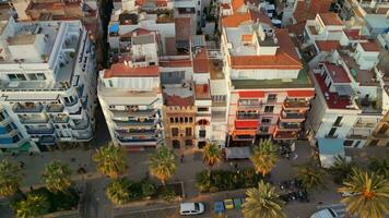 Aerial View Of Coast Town Of Sitges video