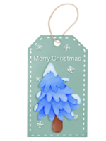 allegro Natale tag e carte con mano disegno elementi png