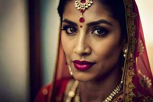 a beautiful indian bride in traditional attire. AI-Generated photo