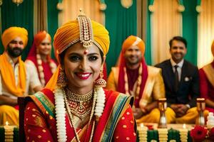 indian wedding in the city of los angeles. AI-Generated photo