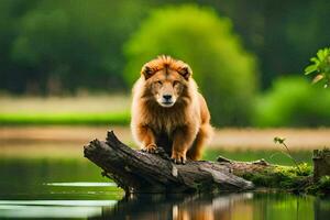 foto fondo de pantalla el bosque, agua, el león, animal, animal, animal, animal, animal. generado por ai