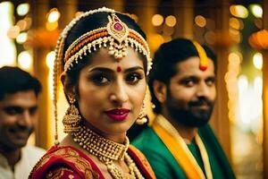 a beautiful indian bride in traditional attire. AI-Generated photo