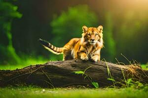 photo wallpaper the forest, tiger, animal, animal, tiger, animal, tiger, animal,. AI-Generated