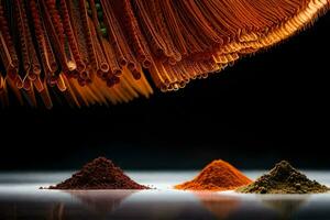 a group of spices on a table. AI-Generated photo