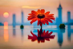 photo wallpaper the city, water, flower, the city, the city, the city, the. AI-Generated