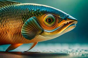 a fish with big eyes and a big mouth. AI-Generated photo