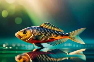 a fish is swimming in the water. AI-Generated photo