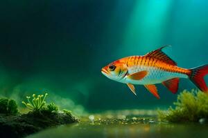 pescado en el acuario. generado por ai foto