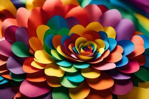 a colorful flower made out of paper. AI-Generated photo