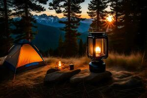 the best camping gear for the outdoors. AI-Generated photo