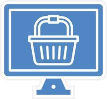 Online Shopping Basket Vector Icon