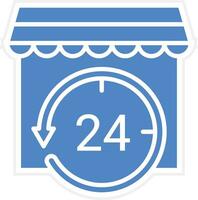 24 Hrs Open Vector Icon