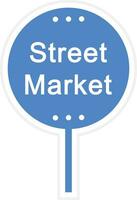 Street Market Sign Vector Icon