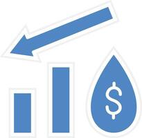 Oil Price Decrease Vector Icon