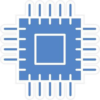 microprocesador vector icono