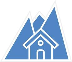 montaña casa vector icono