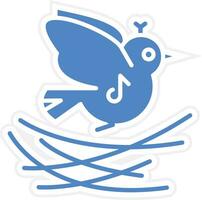 Brids in Nest Vector Icon