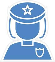 Lady Police Vector Icon