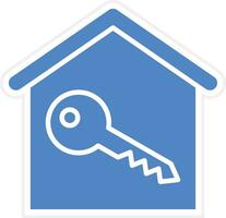 icono de vector de llave de casa