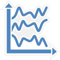 Multiple Line Graph Vector Icon