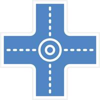 Four Way Intersection Vector Icon