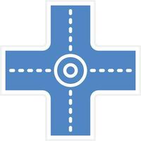 Four Way Intersection Vector Icon