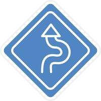 Windy Road Vector Icon