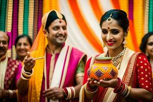 indian wedding ceremony in delhi. AI-Generated photo