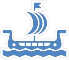 icono de vector de barco vikingo