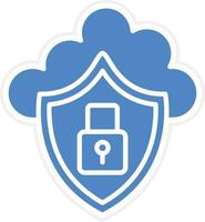 icono de vector de seguridad en la nube