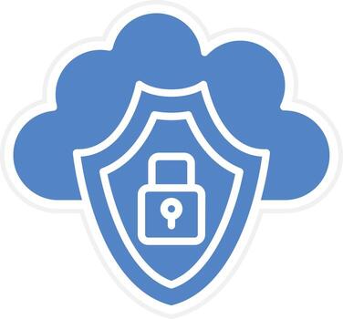 icono de vector de seguridad en la nube
