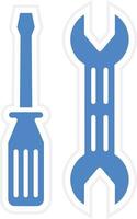 Screwdriver and Wrench Vector Icon