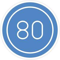 80 Speed Limit Vector Icon