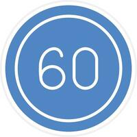 60 Speed Limit Vector Icon