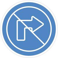 No Right Turn Vector Icon