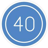 40 Speed Limit Vector Icon