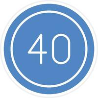 40 Speed Limit Vector Icon