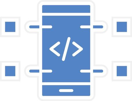 móvil codificación vector icono