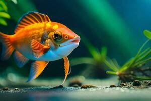 an orange fish in an aquarium. AI-Generated photo