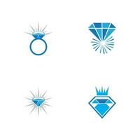 joyería línea Arte diamante logo icono y símbolo vector