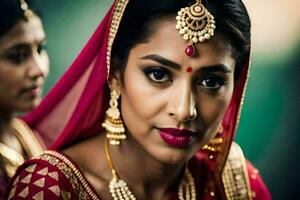 a beautiful indian bride in traditional attire. AI-Generated photo