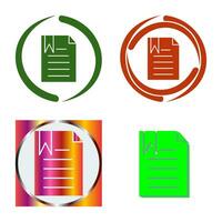 Unique Bookmarked Document Vector Icon