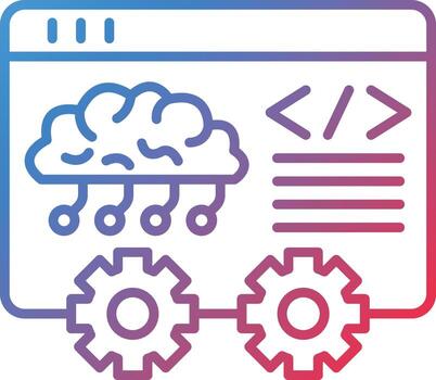 código aprendizaje vector icono