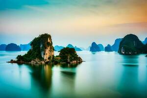 the ha long bay in vietnam. AI-Generated photo